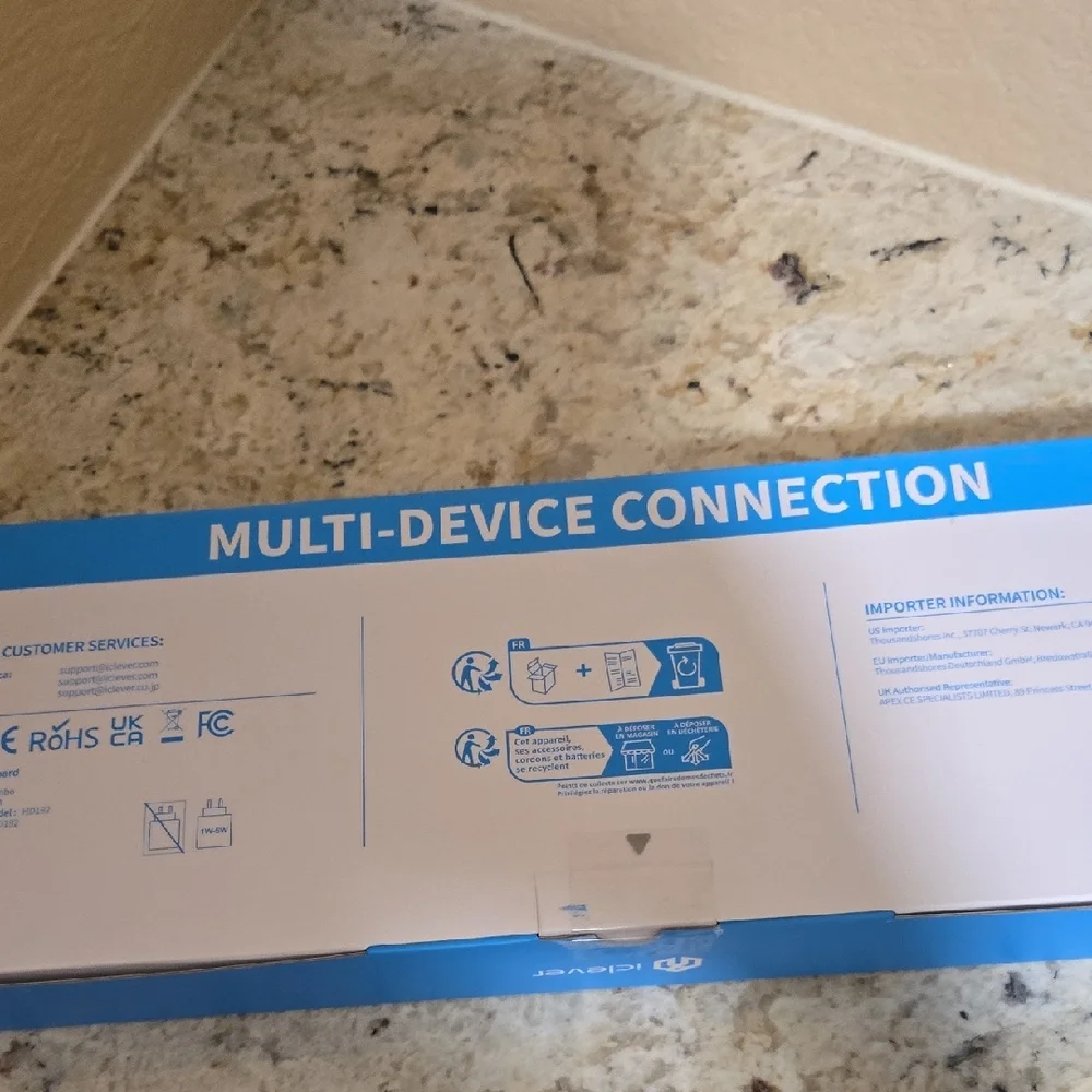 Blue Compact Multi-Device Keyboard and Mouse Combo